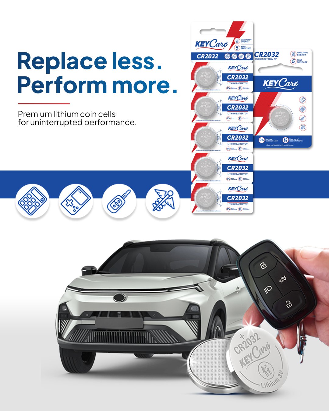 KeyCare CR2025 Coin Cell Battery feature 2
