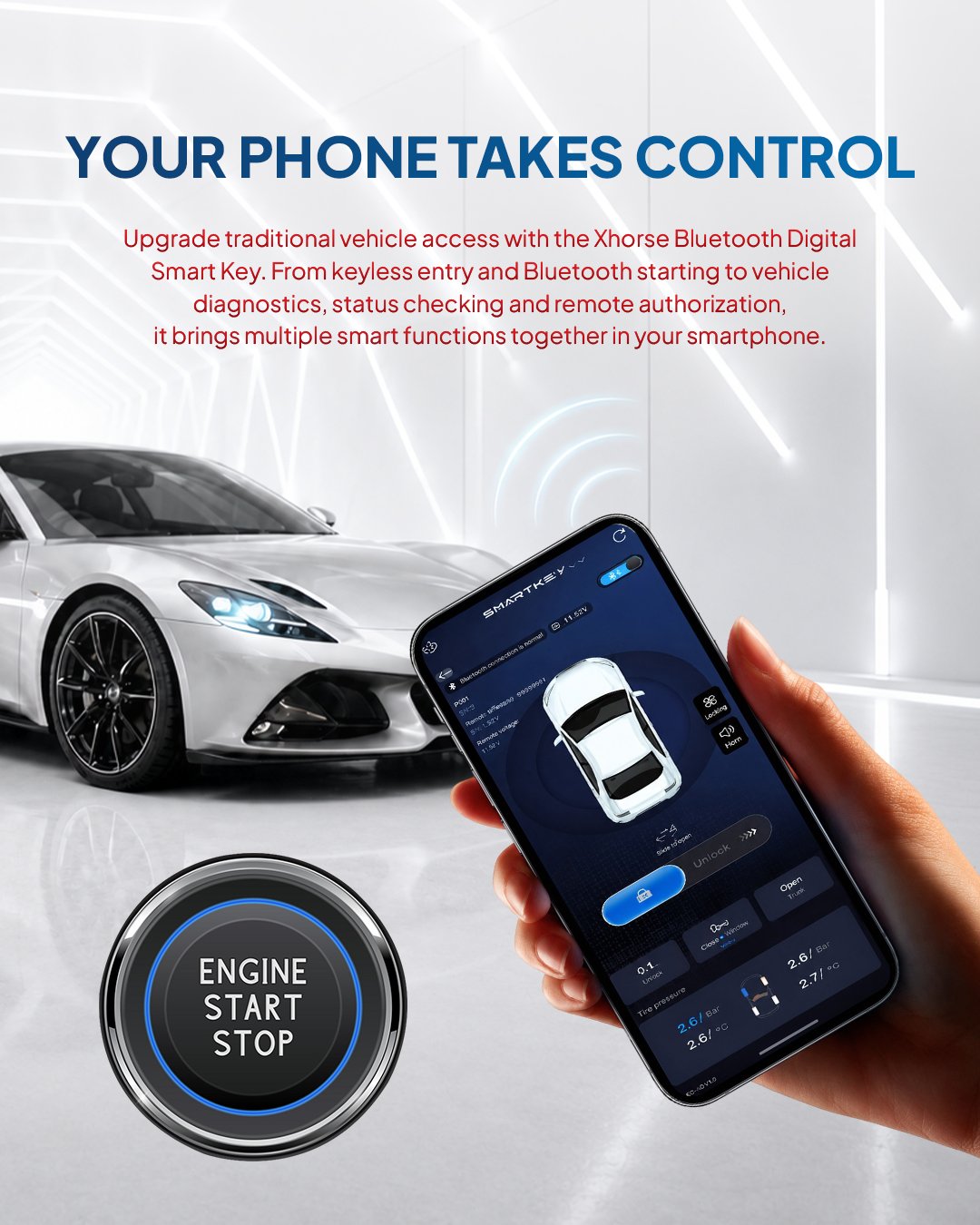 Bluetooth Digital OBD Smart Key feature 3